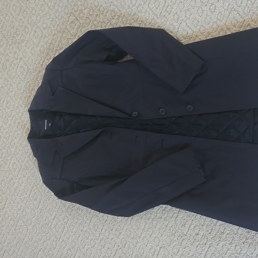 Express Brand Black Quilted Lined Trench Coat